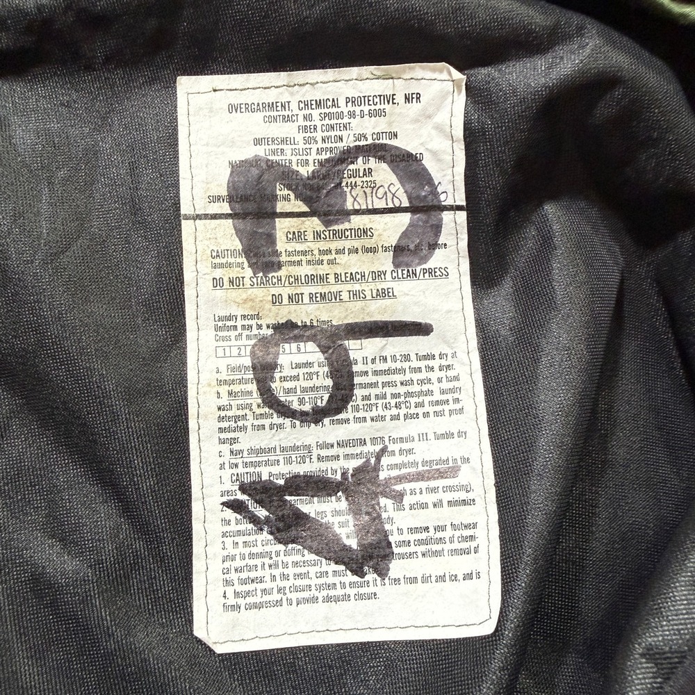 US Military Woodland Camo Chemical Protective Overgarment Jacket Pants Set Large - Picture 14 of 15
